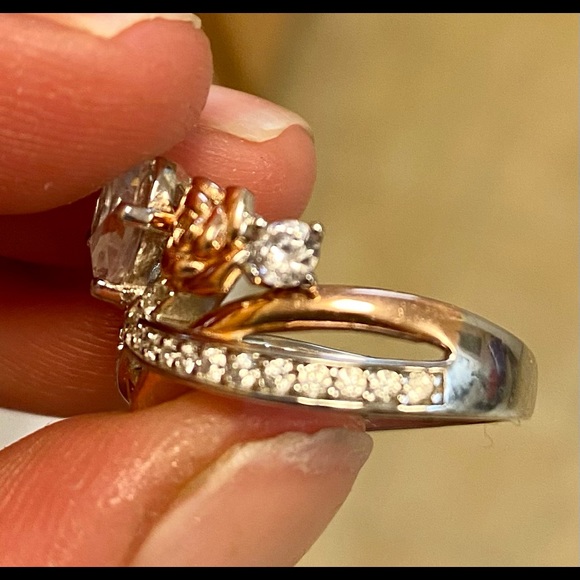 925 Vancaro size 8 two toned ring - Picture 2 of 4